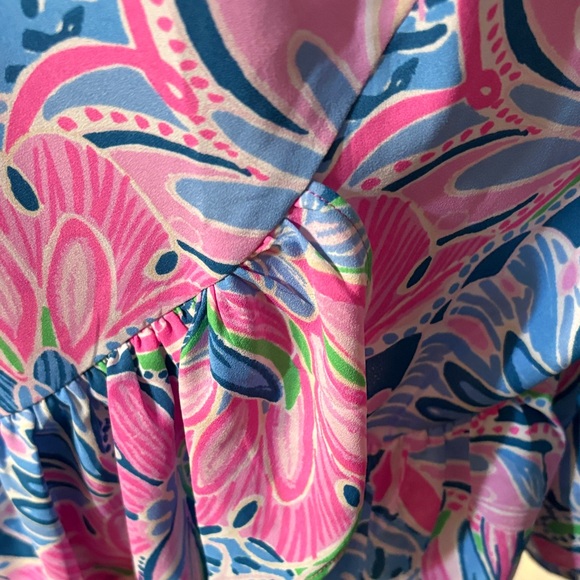 Lilly Pulitzer Asymmetrical Dress in Pink and Green Floral - Picture 10 of 16